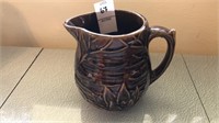 Glazed Pottery pitcher 5in h, numbered