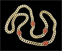 Vintage Ciner Faux Carnelian Chain Necklace