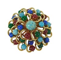 Vintage Domed Cabochon Brooch