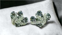 Vintage Weiss Smoke Rhinestone Earrings