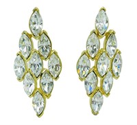 Trifari Crystal Rhinestone Pierced Earrings