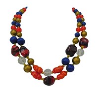 Vintage Art Glass & Plastic Bead Necklace
