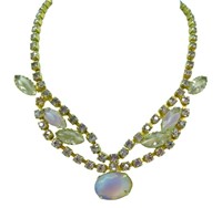 Vintage Lavender Give Glass Stone Necklace