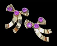 Vintage Purple Stone Dress Clips