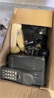 Box Lot of Vintage Landline Phones