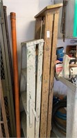 Vintage ladders- 1 metal & 1 wood