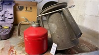 Vintage oil can & measuring device- lot of 2