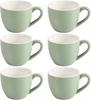 Mini Porcelain Espresso Cup Set of 6, Green