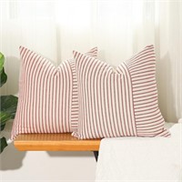 (covers only)  Striped Linen farmhouse pillow cove