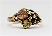 Nice 10k Black Hills Gold Leaf Ring