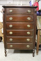 Antique 6-Drawer Mahogany Dresser