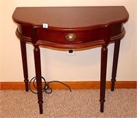 Half Moon accent table w/ drawer; has some