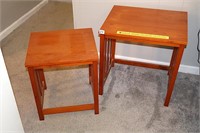 (2) Small side tables; have some damage to