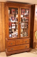 Large display case w/ glass shelves by Webb;
