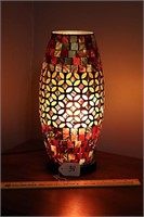 Mosaic lamp; measures approx. 13 in T, worked