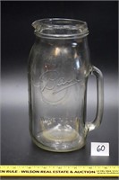 Ball jar pitcher; measures approx. 9 in T
