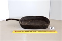 10-inch square cast iron skillet; marked made in