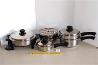 Set of Lustre Craft cookware; stainless steel