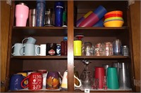 Kitchen cabinet clean out including cups, glasses