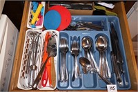Kitchen drawer clean out including flatware