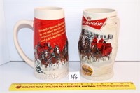 (2) Budweiser Collectible Holiday steins; 2013 &