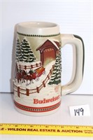 Budweiser Collectible Holiday Stein; 1984