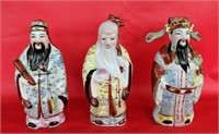 FU, LU, and SHOU Chinese Porcelains Statues