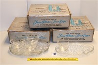 (3) Boxes of vintage federal glass hospitality