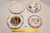 (4) Decorative plates including Norcrest 25th