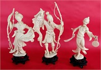 3 Chinese Plastic Resin Figures