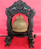 Chinese Wood and Brass Gong/Bell