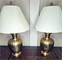 Pair of Light Weight Asian Style Brass Lamps