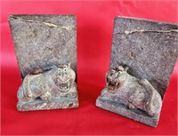 Hand Carved Soapstone Tiger Bookends