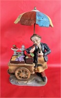 Porcelain Peddler/Street Vendor w/ Umbrella 10"