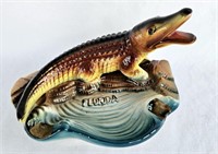 Florida Souvenir Alligator Ashtray 6 1/2"