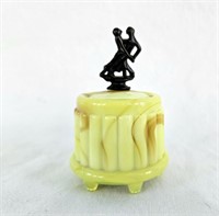 Small Unusual Dancing Couple on Glass Base 3 1/2"