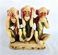 Three Wise Monkeys Figure Italy 4 1/2"