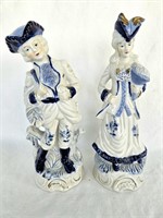 12" Colonial Blue and White Couple