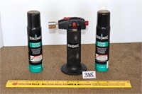 Bernzomatic butane torch, untested w/ (2) cans