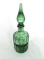 Green Glass Decanter 9"