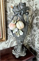 Porcelain Fruit Vase 16 1/2" Note Condition