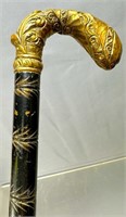 Victorian Ornate Gold-Plated Cane Small Ding on