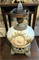 Gone With The Wind Style Hand Painted Rose Lamp