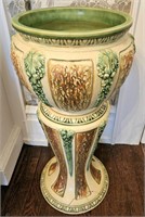 Roseville 2 PC Jardiniere Planter  Note Condition