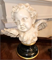 Angel Cherub Bust Statue 12 1/2" Tall