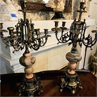 22" Tall Table Top Candelabras Very Heavy