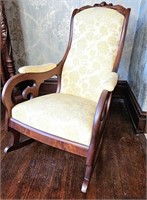 Rose Carved Antique Rocker Note Condition