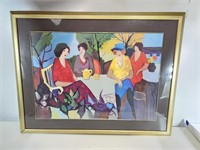 Framed Print "Woman at the Cafe" by Itzchack