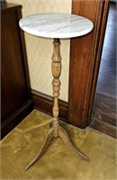 Marble Top Pedestal 3 Legged Plant Stand