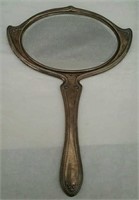 Antique Sterling Silver Monogrammed Mirror